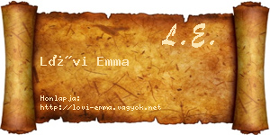 Lövi Emma névjegykártya